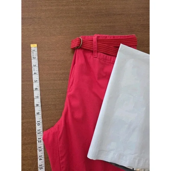 Lauren Ralph Lauren Capri Pants Women's 10 Nautical Red Beachy Cropped Classic - Picture 6 of 9